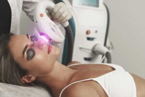 patient receiving laser treatment