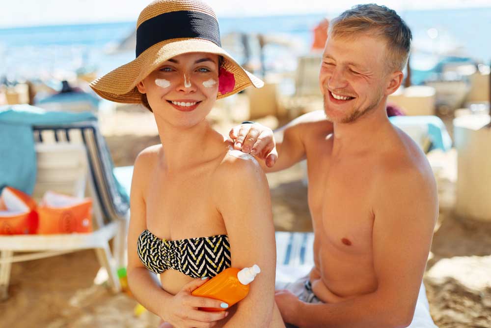 patients using sunscreen protection